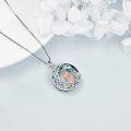 wholesale TOUPOP Cat Necklaces Sterling Silver Cat Moon Pendant Necklace With Blue Circle Crystal Christmas Birthday Valentines Mothers Day Jewelry For Women Cat Lovers -0-3