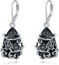 wholesale 925 Sterling Silver Black Tourmaline Crystal Healing Earrings for Women Spiritual Protection Jewelry-0-0