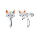 wholesale 925 Sterling Silver Rose Gold Plated Pink Abalone Shell Fox Stud Earrings-0-0