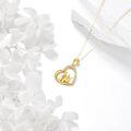 wholesale 14K Gold Heart Necklace for Daughter - Sensitive Skin Safe, 0.87x0.56 Inch Father Daughter Gift, 16+2 Inch Chain, Meaningful Birthday Present-0-2