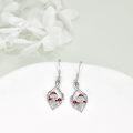 wholesale 925 Sterling Silver Red Mushroom Drop Earrings - Infinity Dangle s for Women & Girls-0-2