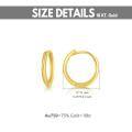 wholesale 18K Gold (Au750) Hypoallergenic Nickel-Free 10mm Huggie Hoop Earrings 0.86g-0-1