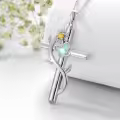 TOUPOP Sterling Silver Butterfly Cross Cremation Ash Memorial Pendant Jewelry-0-2