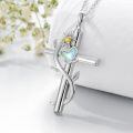 TOUPOP Sterling Silver Butterfly Cross Cremation Ash Memorial Pendant Jewelry-0-2
