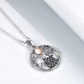 wholesale 925 Sterling Silver Moon Howling Wolf Pendant Necklace for Women-0-2
