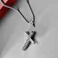 wholesale 925 Sterling Silver Cremation Memorial Cross Urn Pendant Necklace  for Men & Women w/ Gift Box and Funnel - Customizable Text on Back-0-6