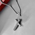wholesale 925 Sterling Silver Cremation Memorial Cross Urn Pendant Necklace  for Men & Women w/ Gift Box and Funnel - Customizable Text on Back-0-6