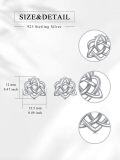 wholesale 925 Sterling Silver Celtic Knot Tree of Life Heart Stud Earrings - Irish  for Women-0-2