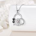 wholesale 925 Sterling Silver Puppy Paw Print Charm Necklace - Adorable Pet Lover Gift for Women-0-2