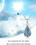 wholesale 925 Sterling Silver & Moss Agate Teardrop Celtic Knot Cremation Urn Necklace for Ashes-0-5
