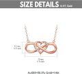 wholesale 14K Rose Gold Diamond Heart Infinity Pendant Necklace for Women 18 inch-0-4
