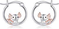 wholesale 925 Sterling Silver Axolotl Angel Wing Hoop Earrings - Cute Gifts for Women & Girls-Axolotl