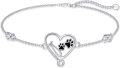 wholesale 925 Sterling Silver Heart-Shaped Paw Print Stethoscope Charm Bracelet for Nurses and Vets Gifts-0-0