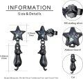 wholesale 925 Sterling Silver Black Star & Cat Dangle Studs - Halloween  for Her-0-3