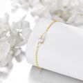 wholesale 14k Gold Dainty Pearl Chain Bracelet For Women-0-1