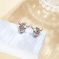 wholesale 925 Sterling Silver Cow Skull with Flowers Stud Earrings for Women-0-3
