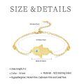 wholesale Gold 925 Sterling Silver Hamsa Evil Eye Celtic Cross Adjustable Egyptian Protective Bracelet for Women-0-5