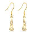 wholesale 14K Gold Spiral Vine Triangle Drop Leverback Earrings-0-0