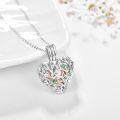 wholesale 925 Sterling Silver Antler Tree of Life Heart Cremation Pendant Necklace with Emeralds and Cubic Zirconia for Women/Men-0-1