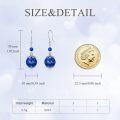 wholesale 925 Sterling Silver & Lapis Lazuli Round Bead Drop Earrings - Bohemian Style  for Her-0-4