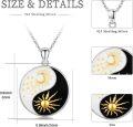 wholesale 925 Sterling Silver Yin Yang Sun Moon Stars Pendant Necklace for Men & Women-0-4