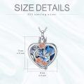wholesale 925 Sterling Silver Heart Shape Crystal Flower Keepsake Jewelry for Women - 24 Chain Included-0-2