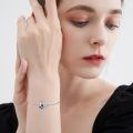 wholesale 925 Sterling Silver Blue Butterfly Heart Shaped Charm Bracelet I Love You Forever-0-4