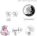 wholesale 925 Sterling Silver Teardrop Pink Sapphire Butterfly Stud Earrings for Women-0-4