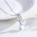 wholesale 925 Sterling Silver Blue Opal Teardrop Pendant Butterfly Necklace for Women Gifts for Her Valentines Day Christmas Jewelry-0-2