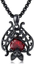 wholesale 925 Sterling Silver Red Crystal Bat Pendant Gothic Necklace for Women and Men Halloween Gift-0-0