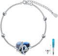 wholesale 925 Sterling Silver Heart Urn Bracelet for Ashes with Austrian Crystals Memorial Keepsake Beangle for Women-0-0