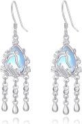 wholesale 925 Sterling Silver Blue Opalite Teardrop Tree of Life Dangle Earrings-0-0