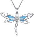 wholesale 925 Sterling Silver Abalone Shell Inlay Celtic Knot Dragonfly Pendant Necklace for Women Nature Lovers' Gift-0-6