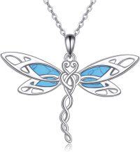 wholesale Sterling Silver Dragonfly Pendant Necklace for Women Nature Lover Jewelry-Turquoise