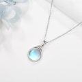 wholesale 925 Sterling Silver Moonstone Wire Wrapped Teardrop Pendant Necklace-0-2