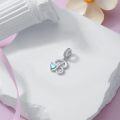 wholesale 925 Sterling Silver Heart-Shaped Blue Moonstone Initial N Charm Pendant Necklace Gift-0-36