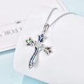 wholesale 925 Sterling Silver Abalone Shell Dreamboat Cross Necklace for Women Christian Jewelry Confirmation Gifts Faith Religious Pendant-0-1