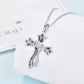 wholesale 925 Sterling Silver Abalone Shell Dreamboat Cross Necklace Wholesale for Women Christian Jewelry Confirmation Gifts Faith Religious Pendant-0-1