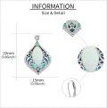 wholesale 925 Sterling Silver Opal & Abalone Shell Filigree Teardrop Dangle Earrings-0-4