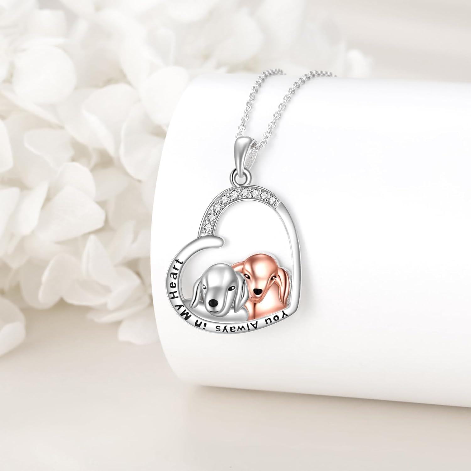 Sterling Silver Panda Necklace with Engraved Always in My Heart Mother Daughter Gift-0-4