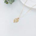 wholesale 14K Gold Floral Heart I Love You Mom Pendant Necklace - 16/18 inch Chain-0-1