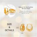 wholesale Gold-Plated 925 Sterling Silver Etched Floral Huggie Hoop Earrings for Women-0-1