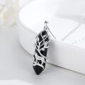 wholesale 925 Sterling Silver Black Wolf Tree Pendant Necklace Wholesale With Zircon Accents Elegant Design For Women-0-1