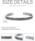 wholesale Sterling Silver Poiuy Inspirational Strength Mantra Cuff Bracelet Set-0-18