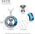 wholesale 925 Sterling Silver Schnauzer Moonstone Crystal Necklace Pendant Dog s for Women-0-2