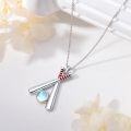 wholesale 925 Sterling Silver Moonstone Crossed Baseball Bats Pendant Necklace for Women Sport Gifts-0-5