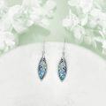 wholesale 925 Sterling Silver Feather Design Abalone Shell Drop Earrings-0-5
