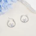 wholesale 925 Sterling Silver Cute Dog Hoop Earrings for Women Girls Gift-0-4