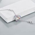 wholesale 925 Sterling Silver Rose Gold Plated Heart Couple Infinity Cubic Zirconia Bracelet For Women-0-3