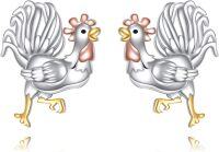 wholesale 925 Sterling Silver Rooster Stud Earrings Chicken s for Women-Chicken